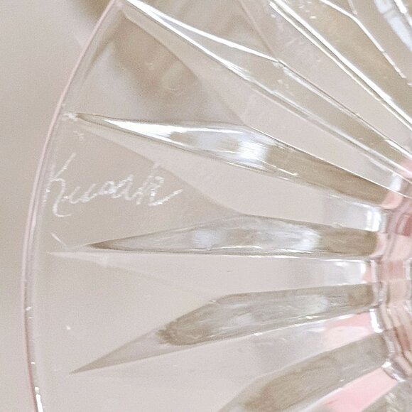 4 Kusak Cut Glass Liquor Cocktail Glasses 4.75" 4oz vtg signed daisy fan Bohemia - Picture 6 of 12